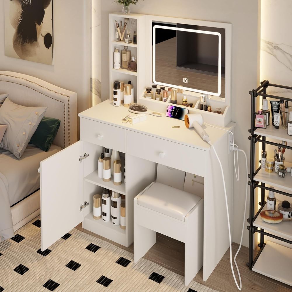 Dring Table Set, Large Storage - огляд і ціна Beauty Makeup Vanity Set