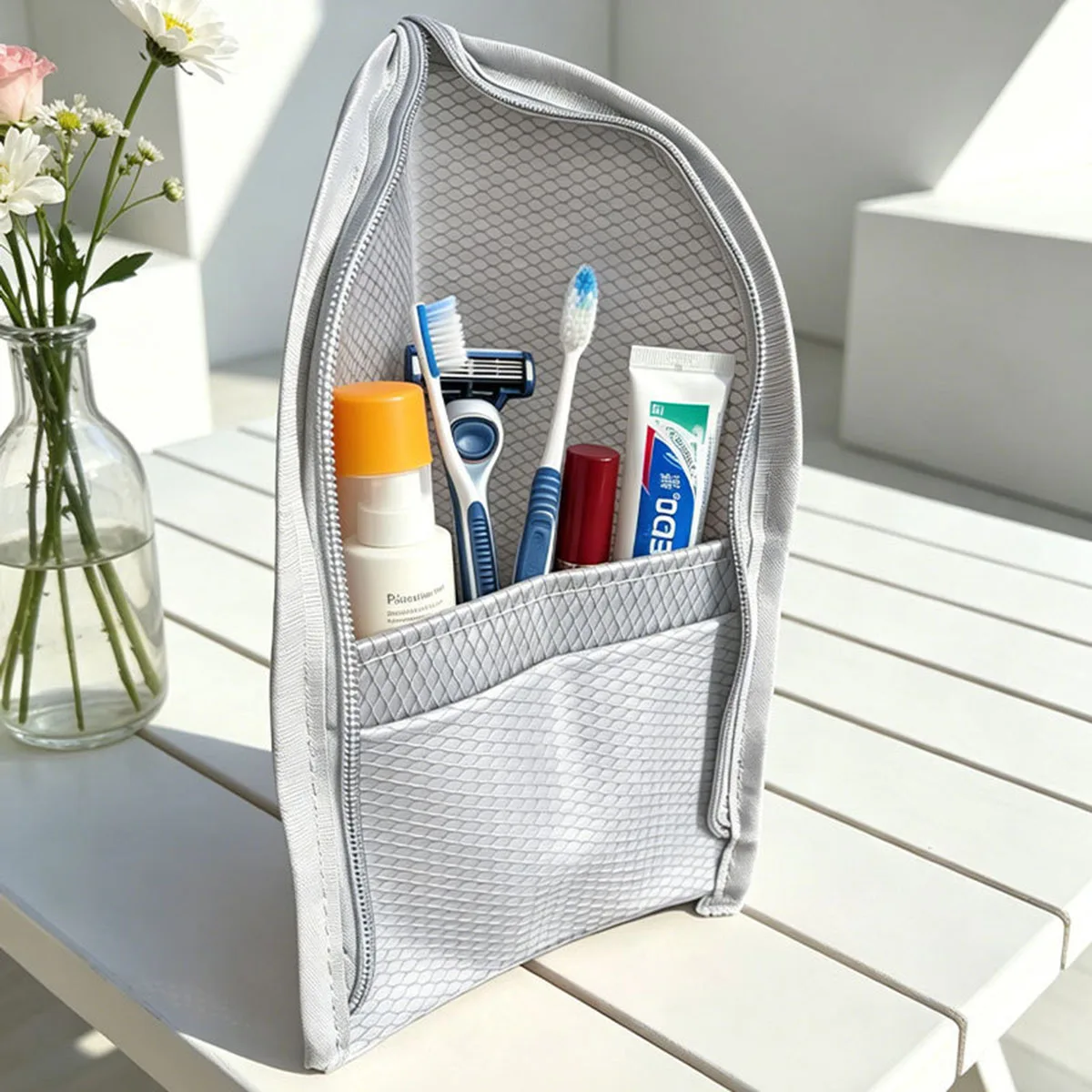 Standing Mesh Toiletry Bag for - огляд і ціна Beauty Makeup Case