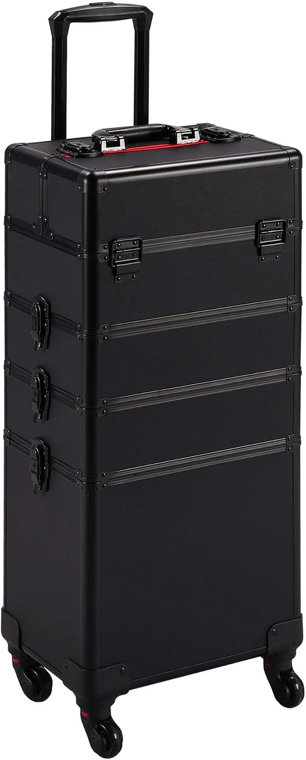 Black 4‑in‑1 Lockable Rolling  - огляд і ціна Makeup Organizer