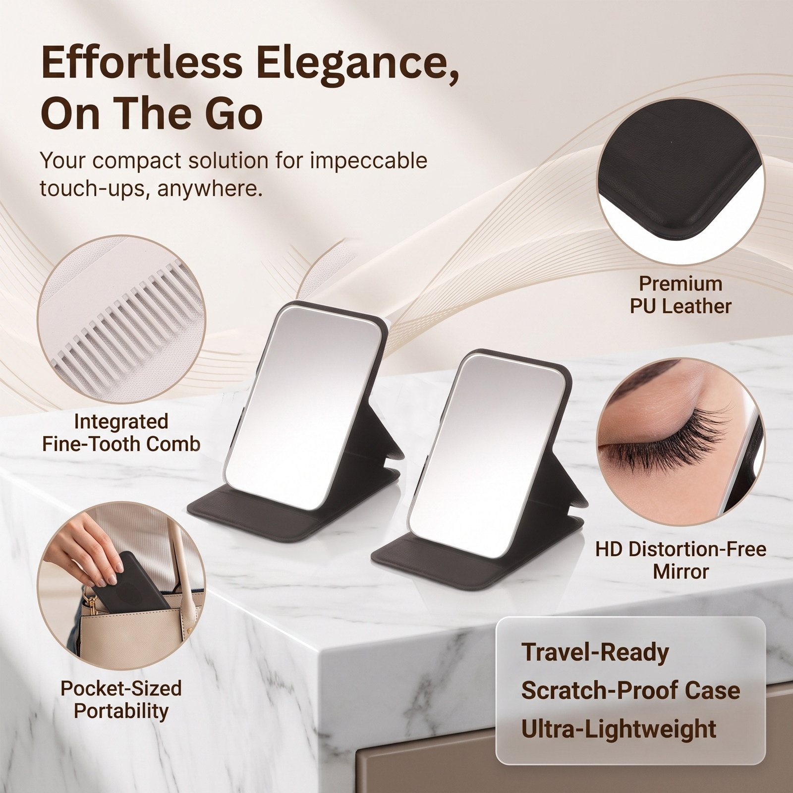2Pcs Compact Makeup Mirror Com - огляд і ціна Beauty Makeup Vanity Set